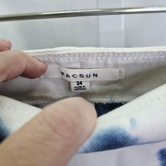 PacSun Blue and White Tie Dye Denim Skirt Size 24/XS - Picture 6 of 11